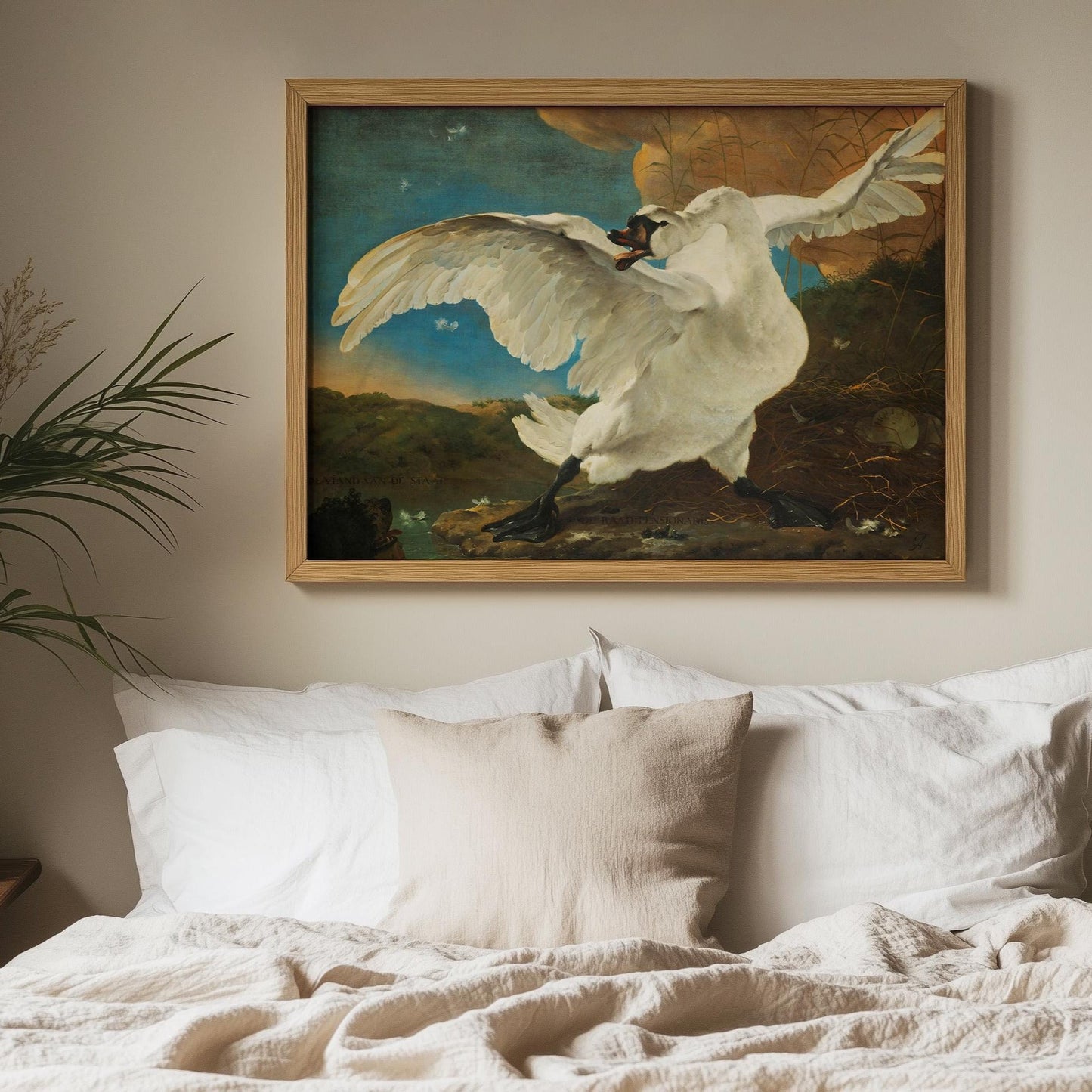 Der bedrohte Schwan – Historisches Kunstplakat