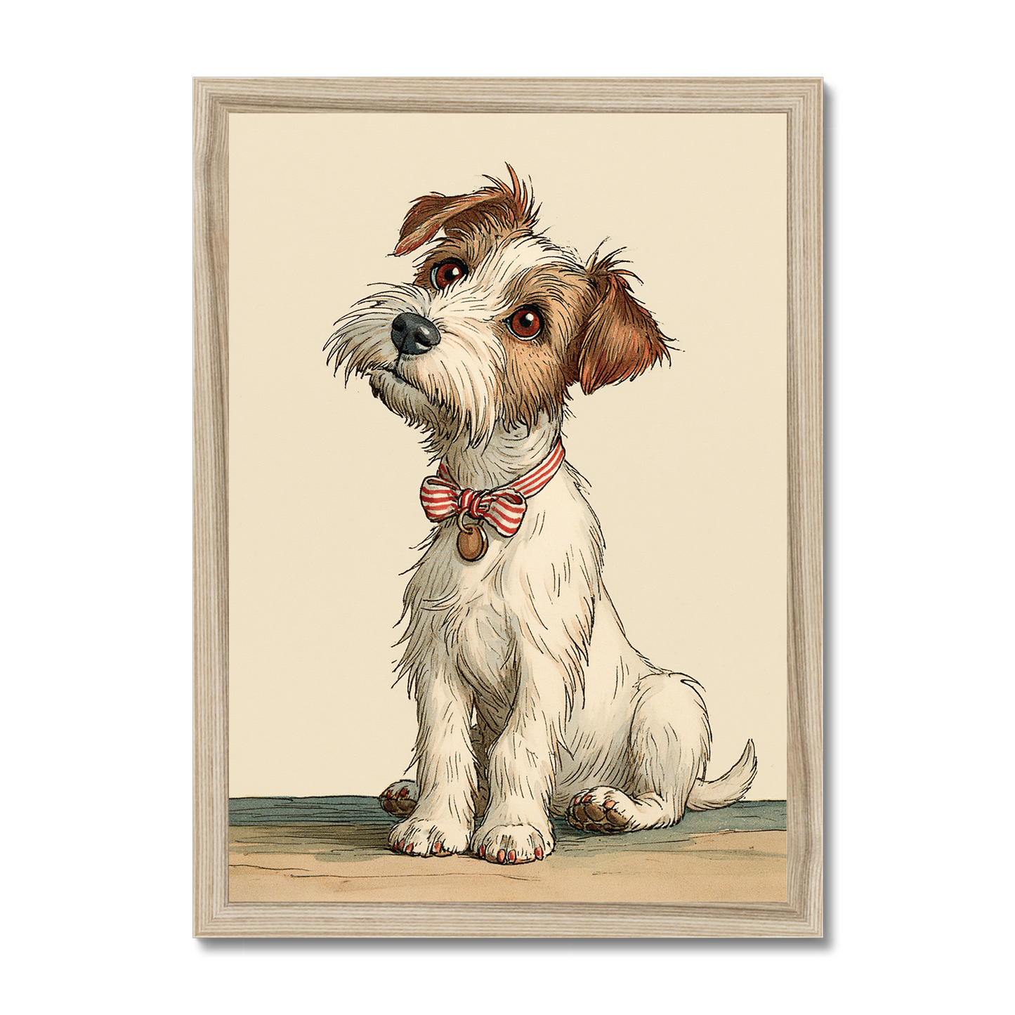 Illustratie van een lief wit hondje
