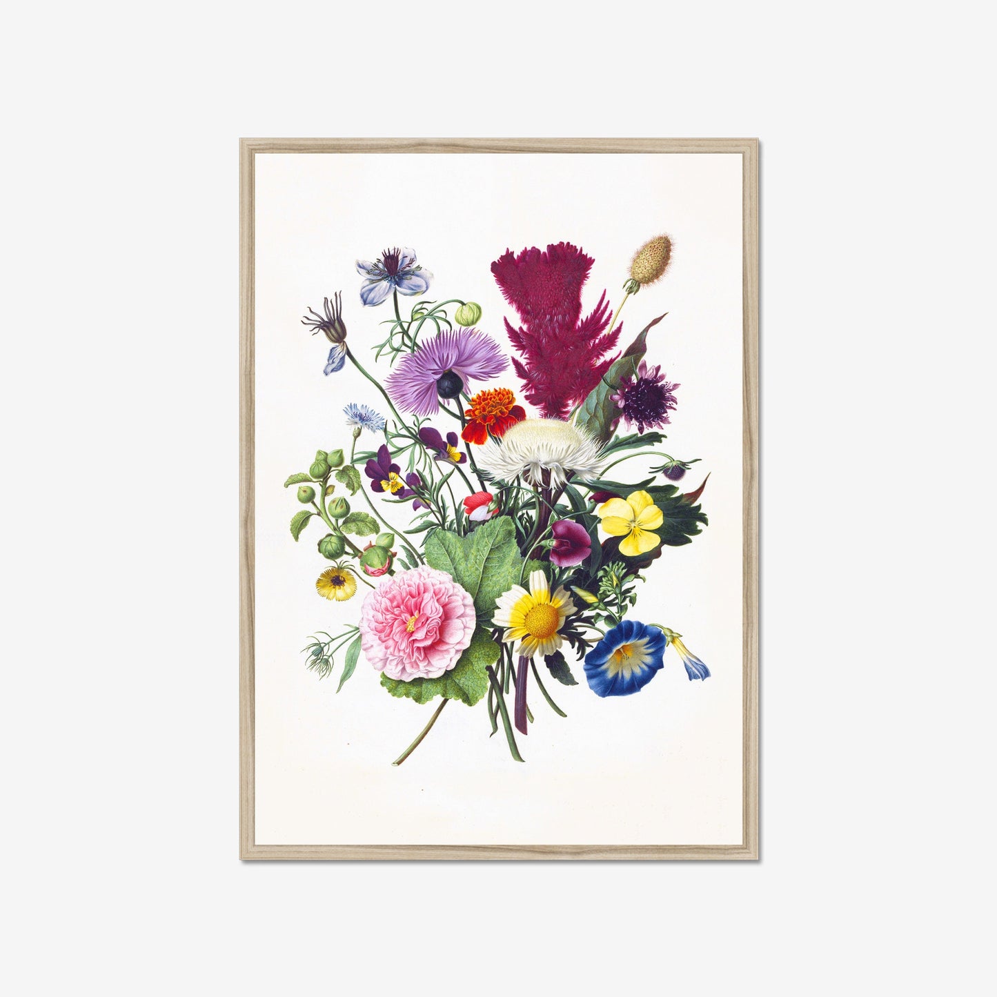 Flower Poster – Botanical Art Print in Colorful Style