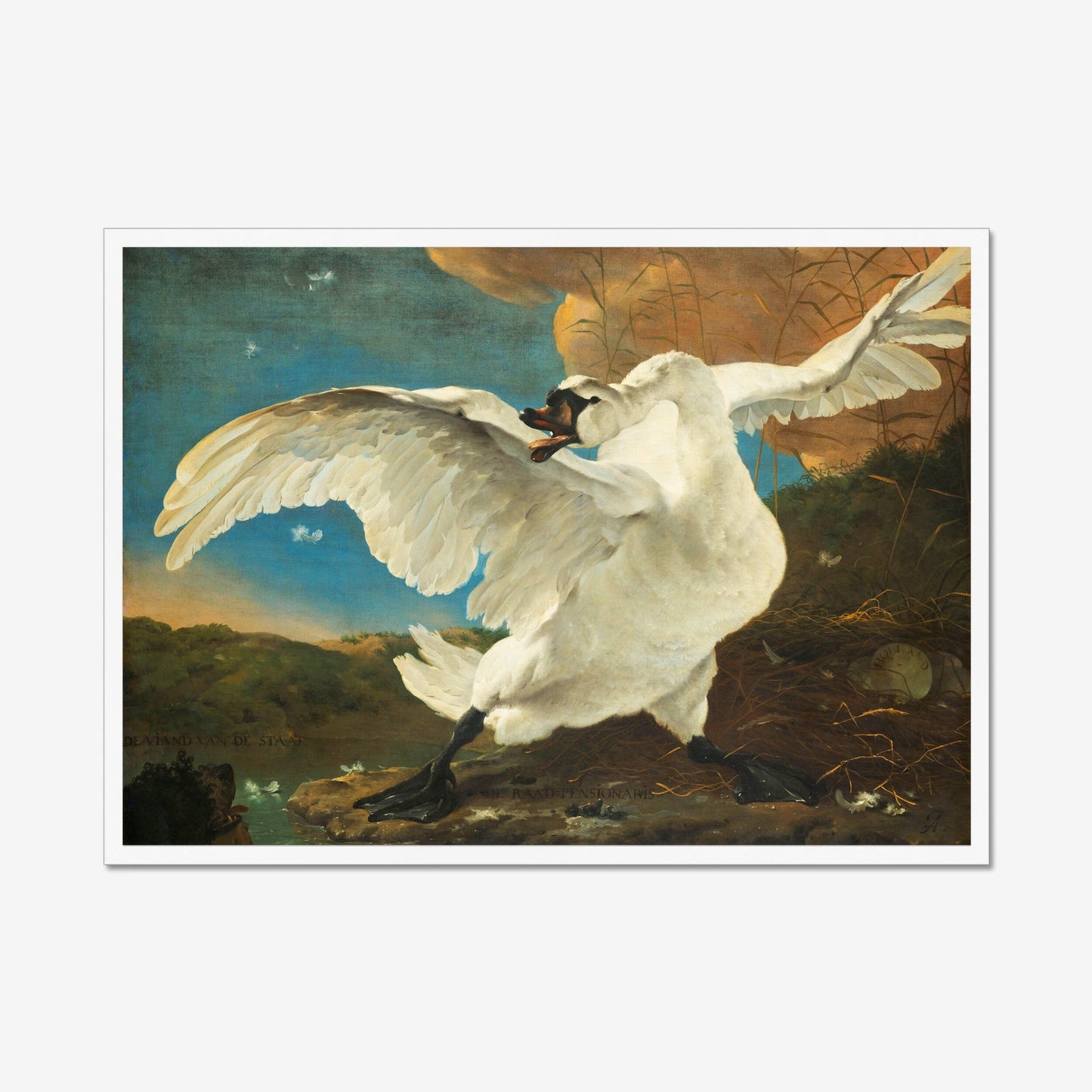 Der bedrohte Schwan – Historisches Kunstplakat