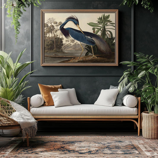 Bird poster blue heron Birds of America