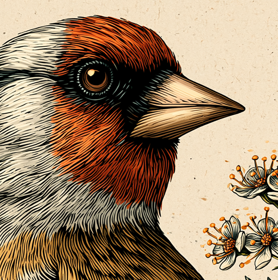 Detail van een distelvink poster