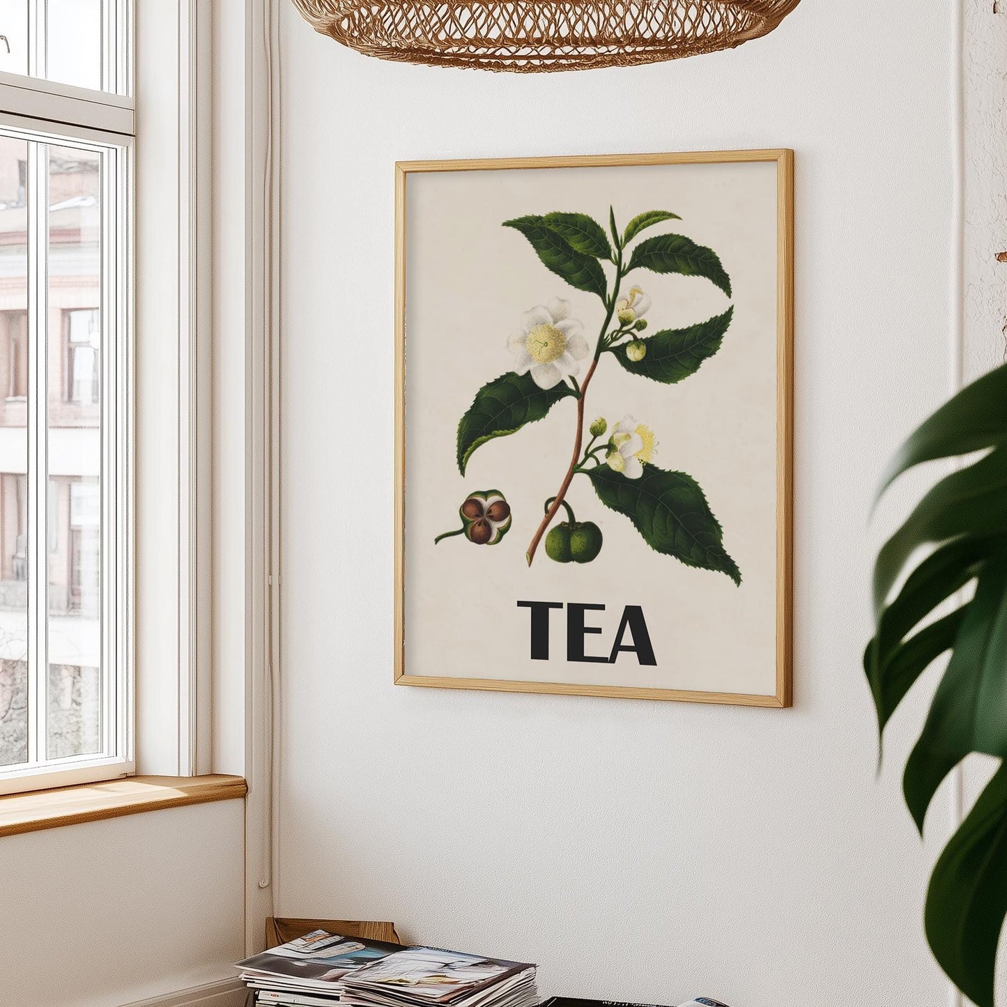 Vintage Tea Plant Poster – Botanical Illustration