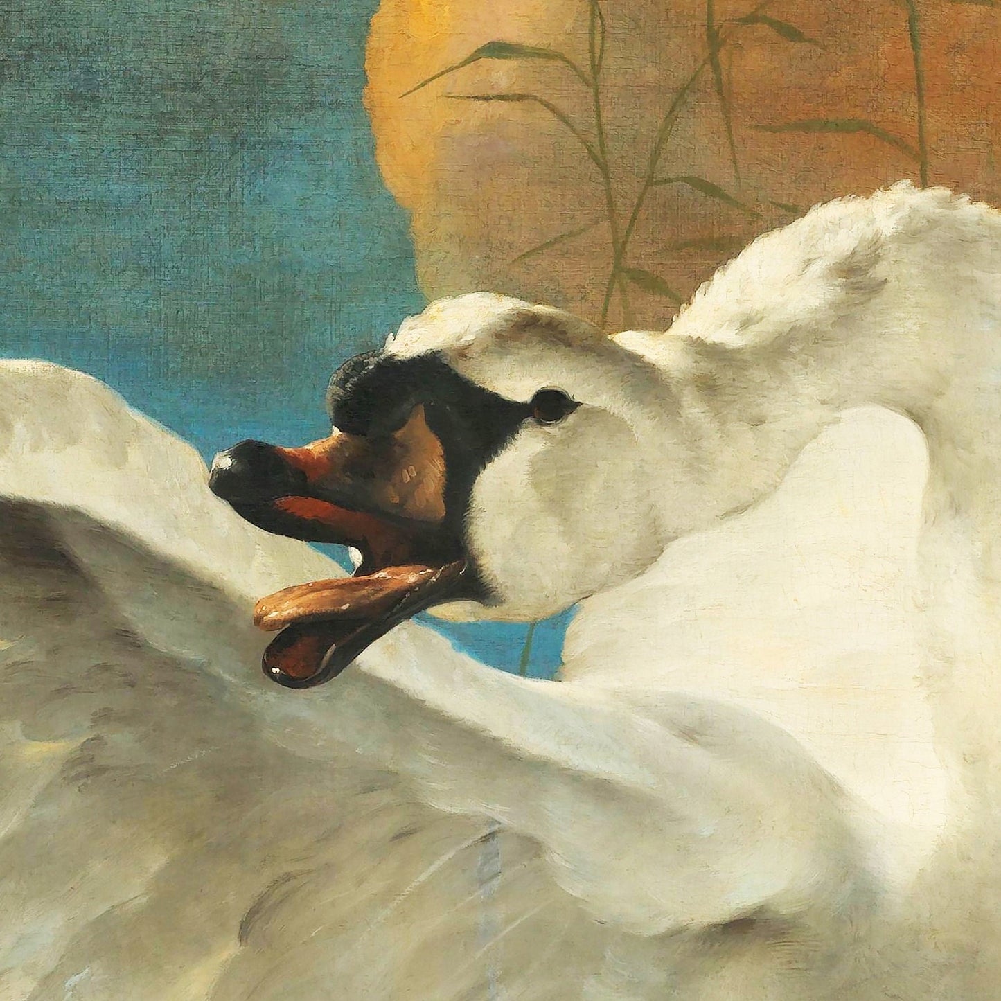 Der bedrohte Schwan – Historisches Kunstplakat