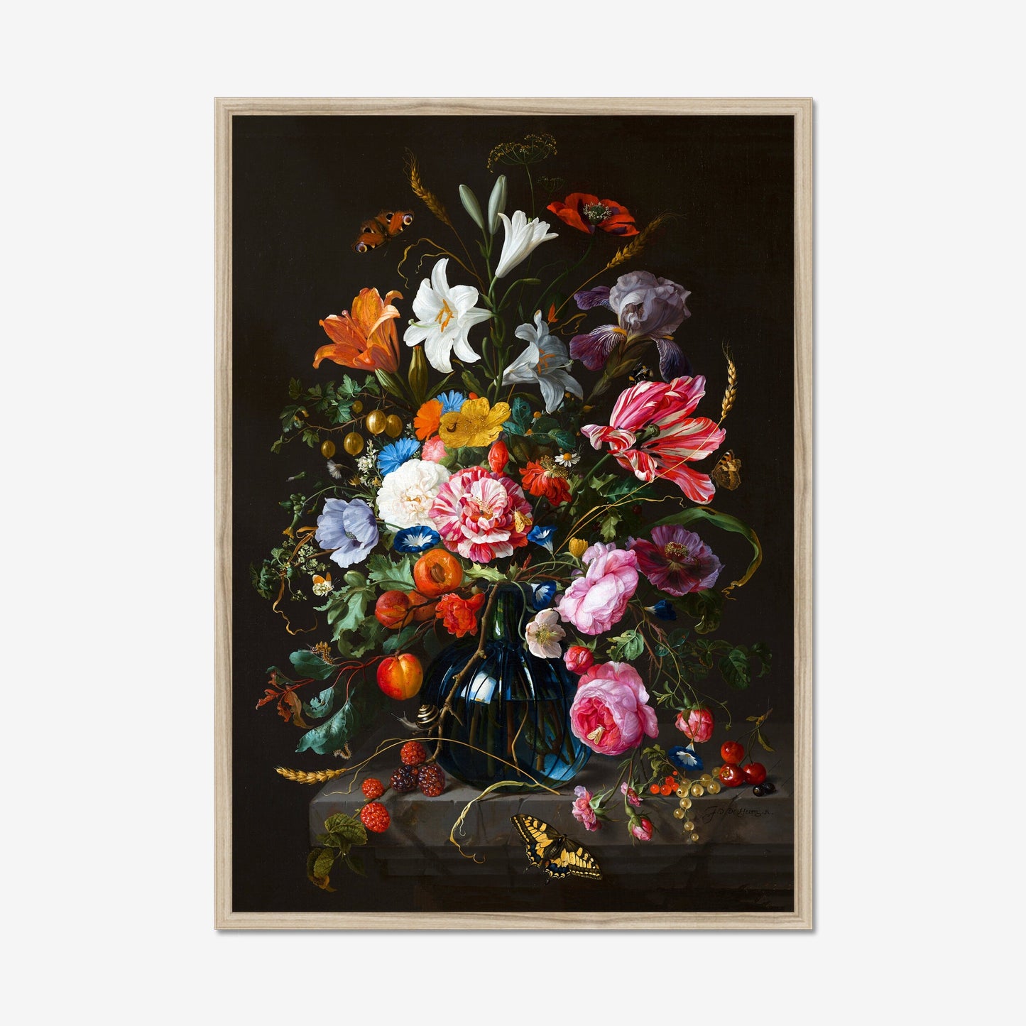 Vase mit Blumen – Jan Davidsz. de Heem, Gemälde 1670, klassische Kunst