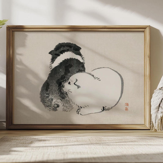 Puppies poster, Japanese art
