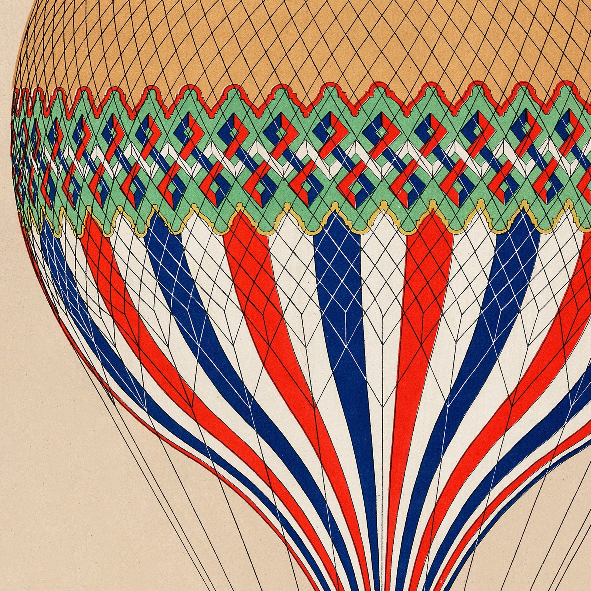 Close-up van luchtballon print.