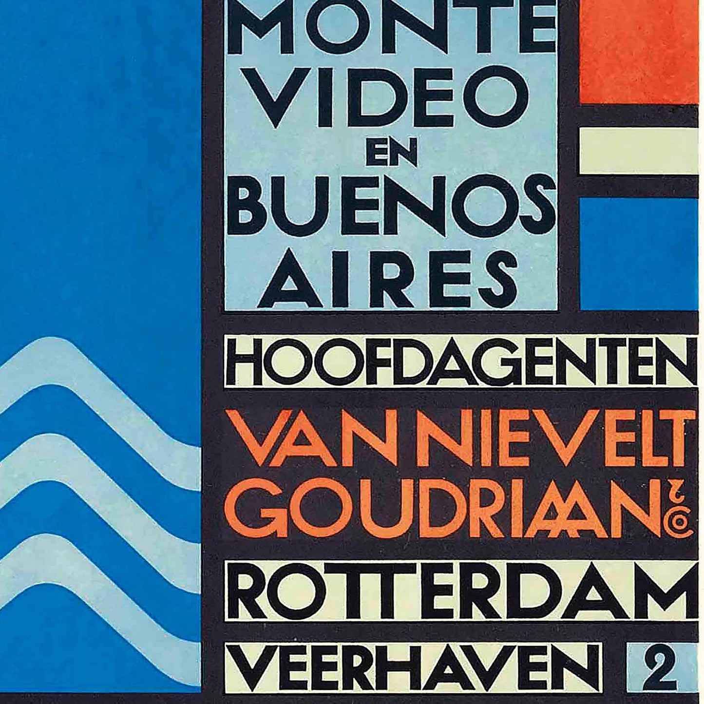 Poster Rotterdam Holland America Lijn, ingezoomd detail.