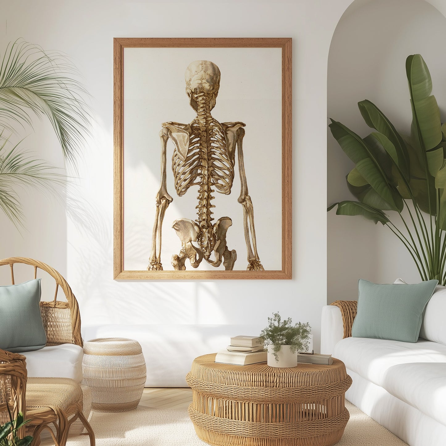 Skelett-Anatomie-Poster – Vintage-Medizindruck