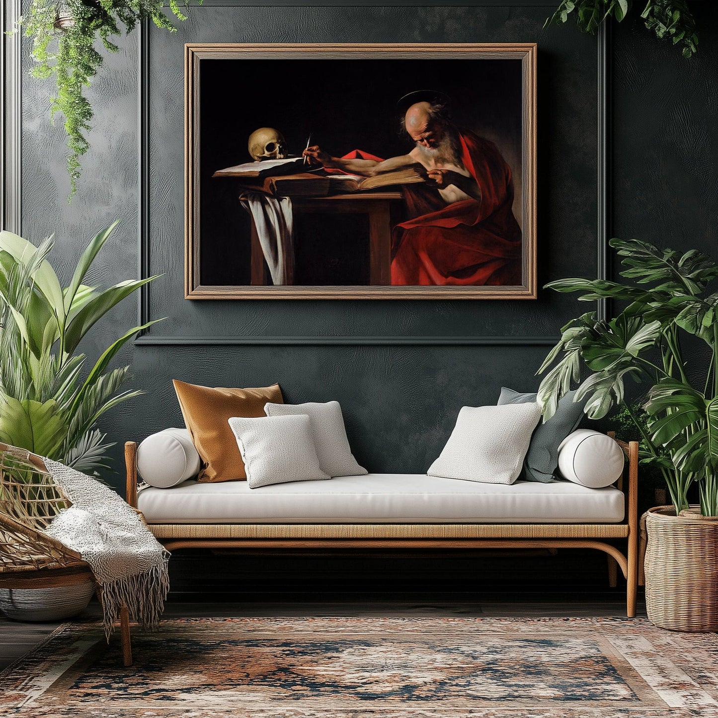 Das Plakat „Der schreibende Heilige Hieronymus“ von Caravaggio